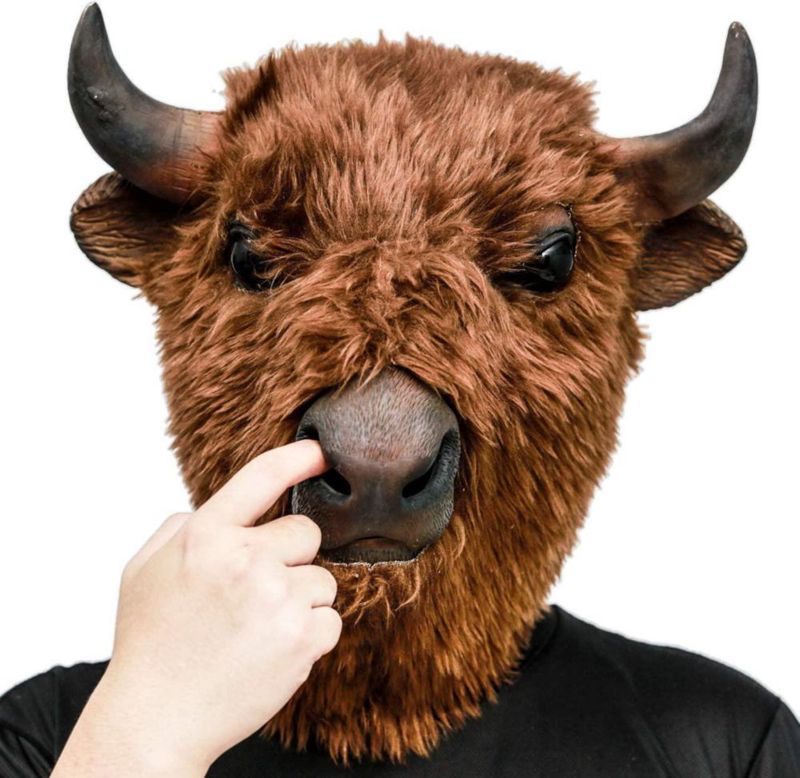 Máscara de Disfraz AQKILO Bisonte de Cabeza Completa – Halloween