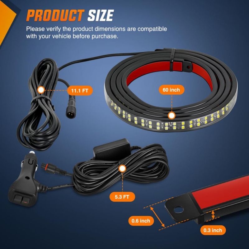 Luz de cola Nilight 150 cm Azul/Blanco Estroboscópica