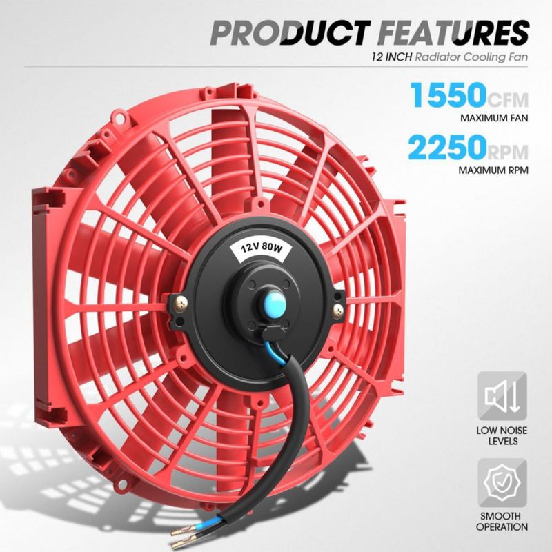 Ventilador de Radiador DNA MOTORING 30 cm Rojo (2 unidades)
