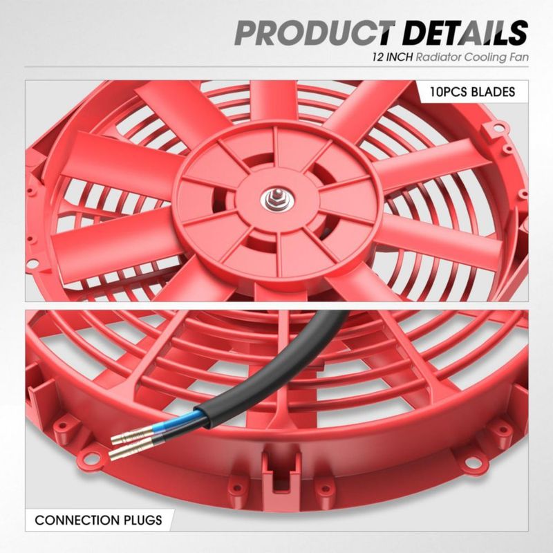 Ventilador de Radiador DNA MOTORING 30 cm Rojo (2 unidades)