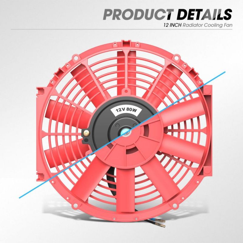 Ventilador de Radiador DNA MOTORING 30 cm Rojo (2 unidades)