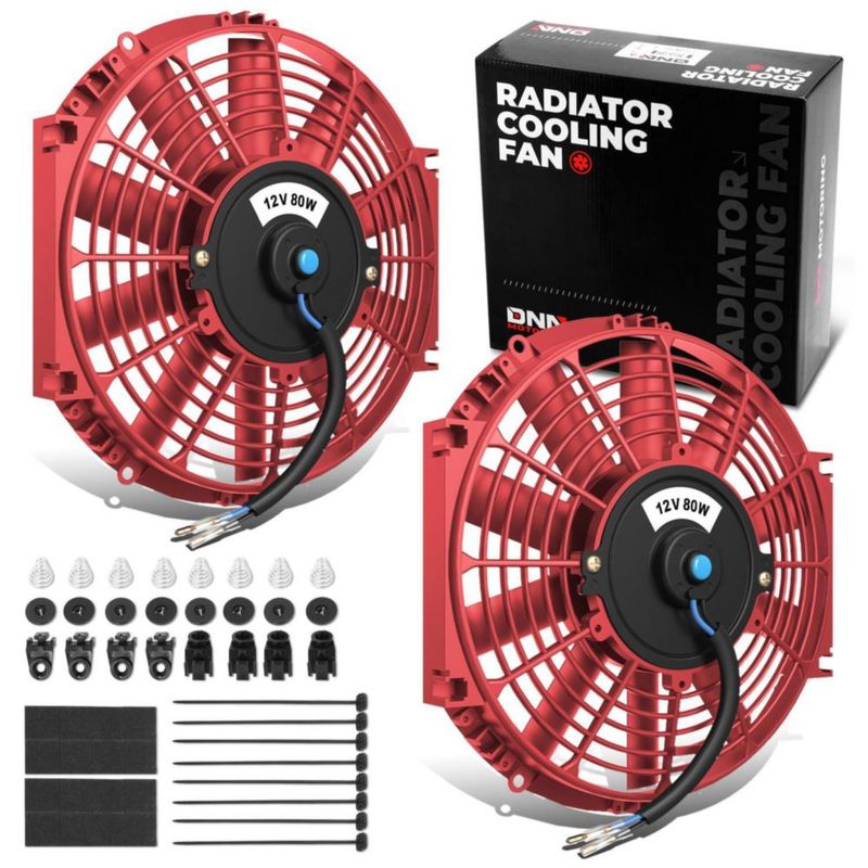 Ventilador de Radiador DNA MOTORING 30 cm Rojo (2 unidades)