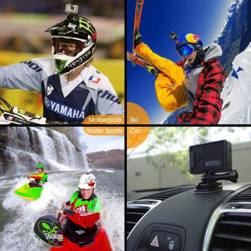 Soporte adhesivo curvo/plano Sametop para GoPro – Pack de 3