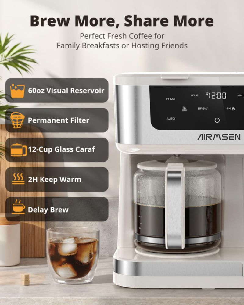 Cafetera AIRMSEN 18 L de Doble Preparación con Cápsulas K y Café Molido
