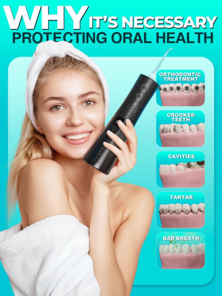 Irrigador Bucal Sonicflosser 300 ml Inalámbrico 4 Modos IPX7