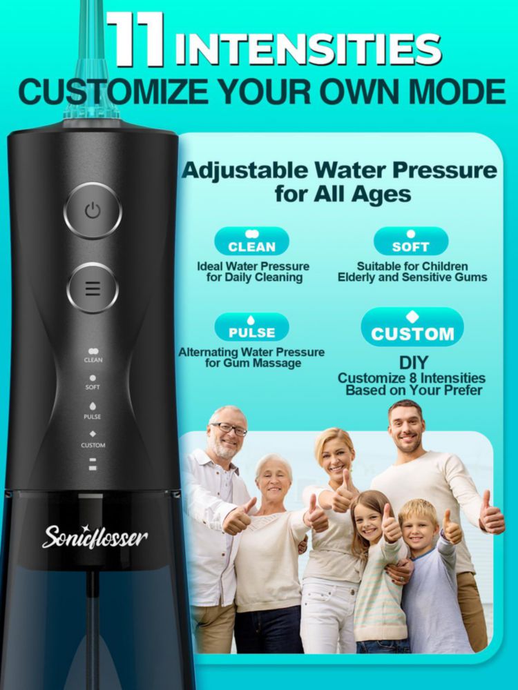 Irrigador Bucal Sonicflosser 300 ml Inalámbrico 4 Modos IPX7