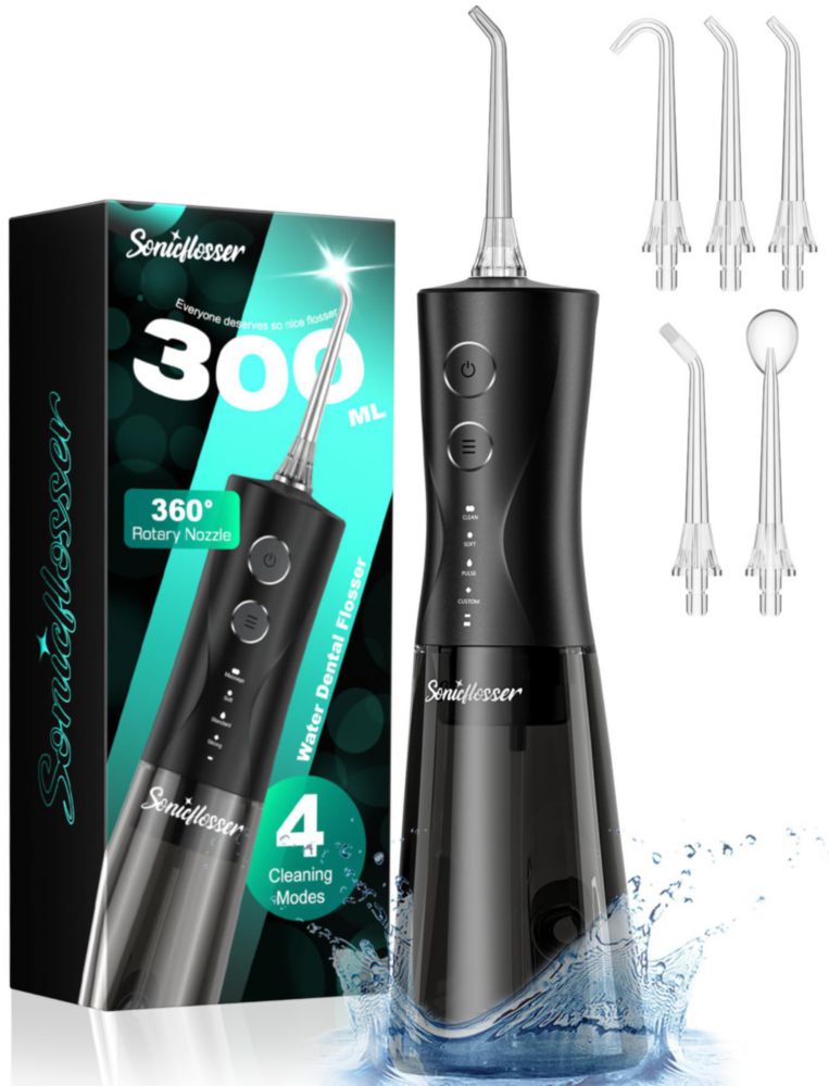 Irrigador Bucal Sonicflosser 300 ml Inalámbrico 4 Modos IPX7