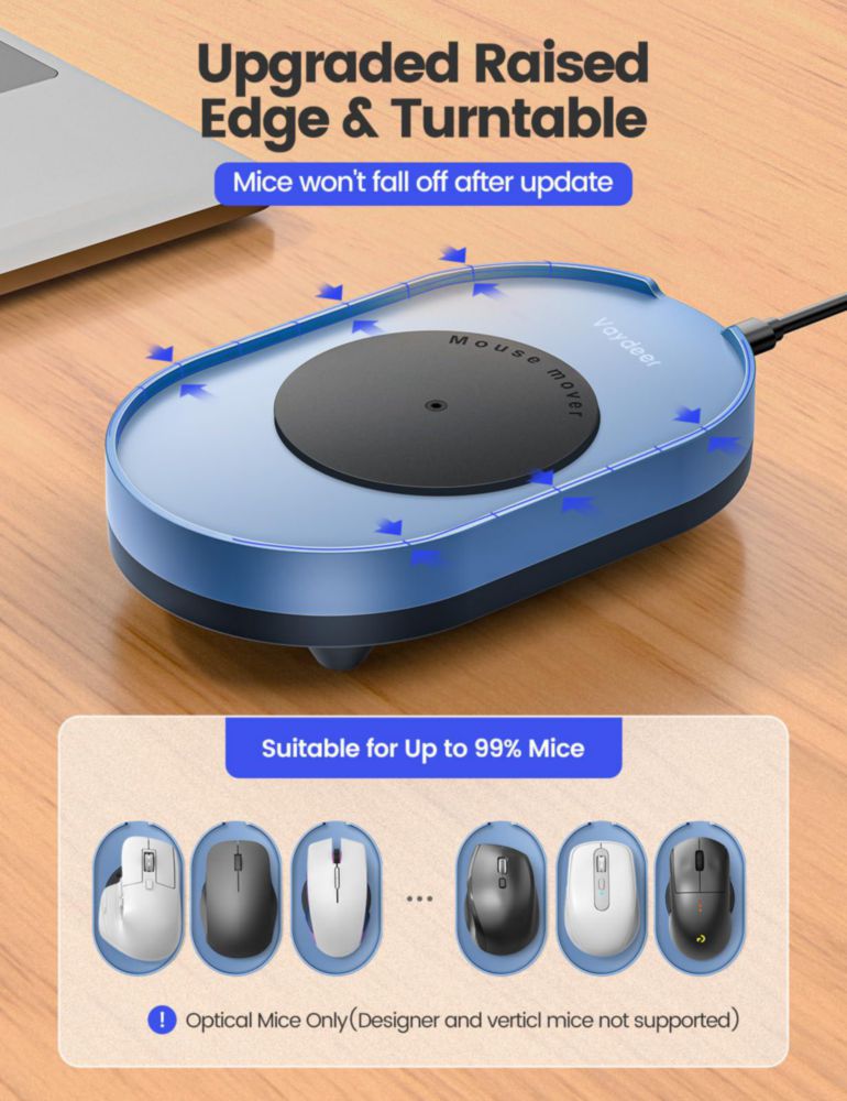 Simulador de movimiento de ratón Vaydeer indetectable con interruptor ON/OFF sin controlador