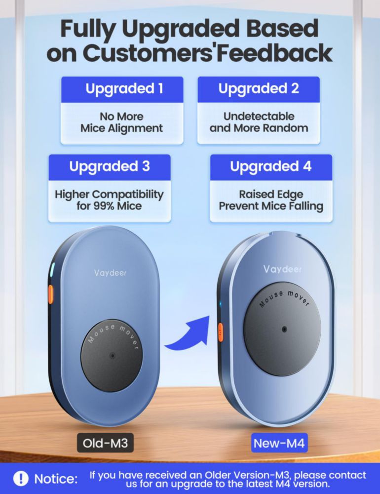Simulador de movimiento de ratón Vaydeer indetectable con interruptor ON/OFF sin controlador
