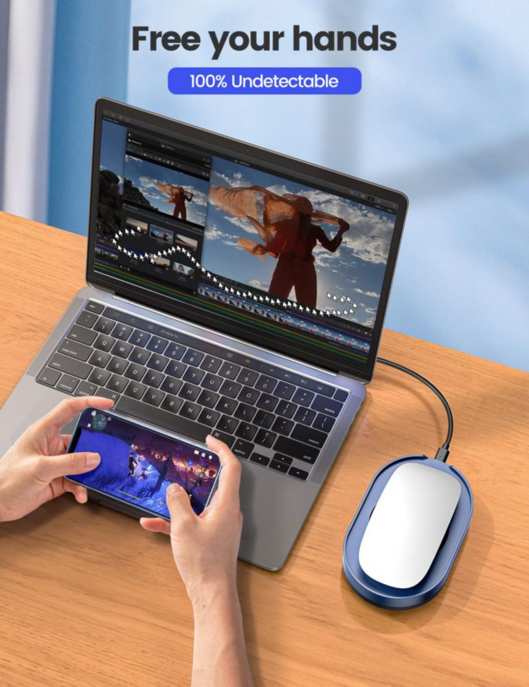 Simulador de movimiento de ratón Vaydeer indetectable con interruptor ON/OFF sin controlador