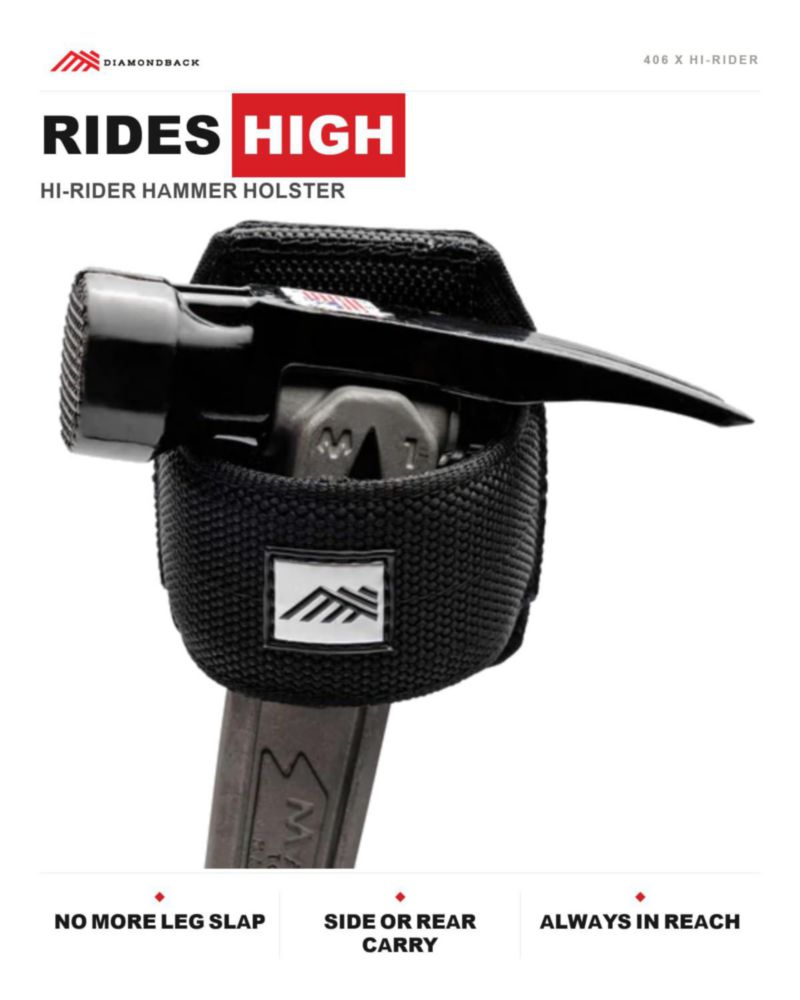 Porta‑martillos Diamondback Hi‑Rider Clip‑On para Cinturón