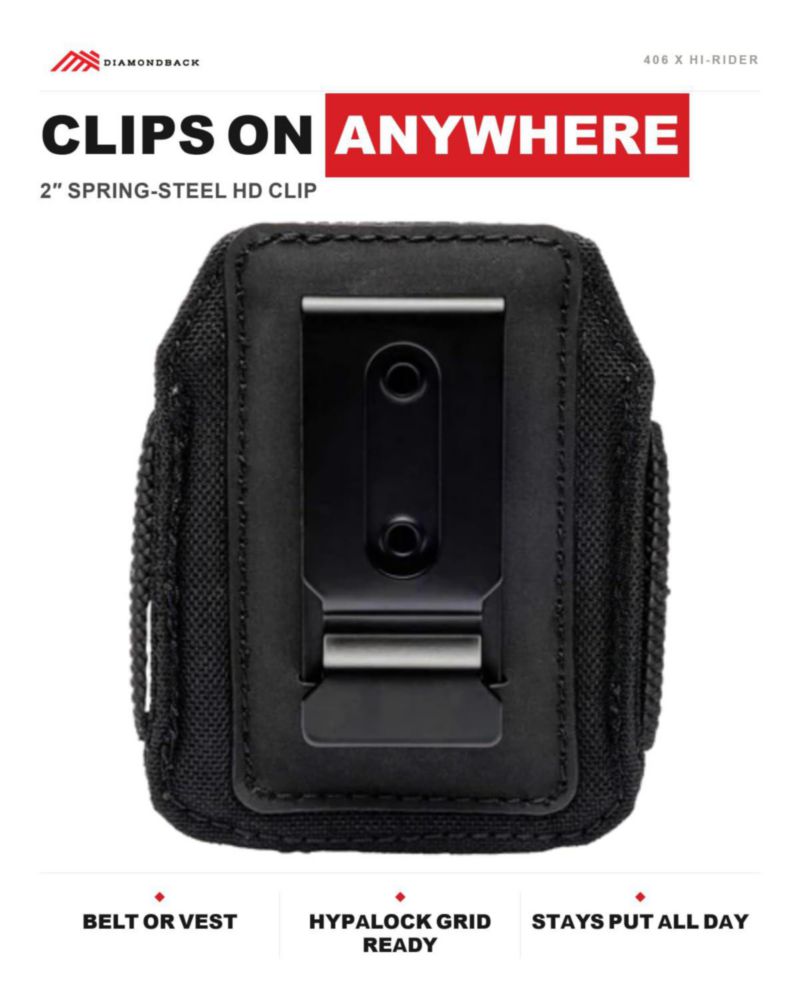 Porta‑martillos Diamondback Hi‑Rider Clip‑On para Cinturón