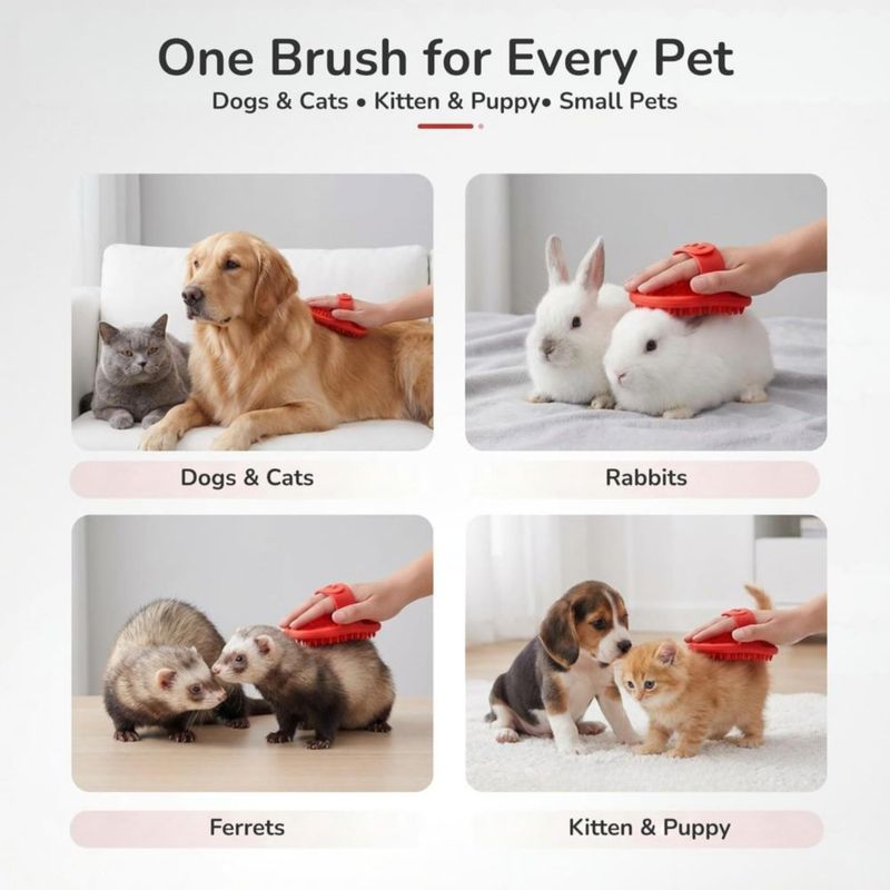 Cepillo de goma antideslizante para mascotas con silicona suave – Pets&Goods