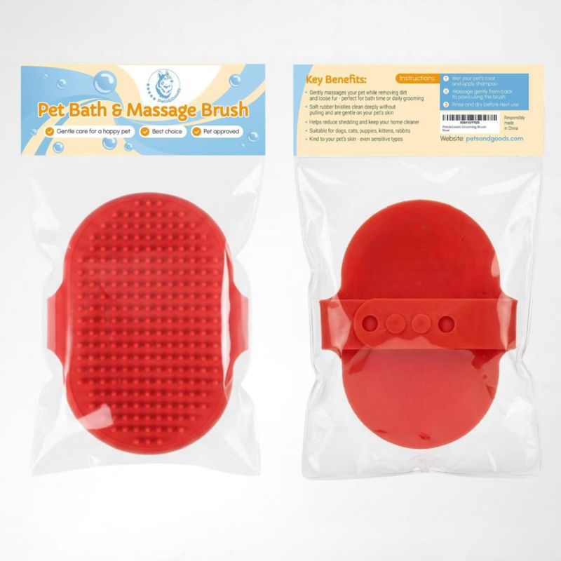 Cepillo de goma antideslizante para mascotas con silicona suave – Pets&Goods