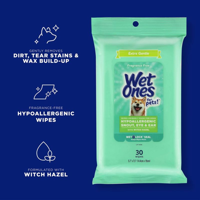 Toallitas Húmedas para Perros Wet Ones 30 Unidades con Aroma a Hamamelis