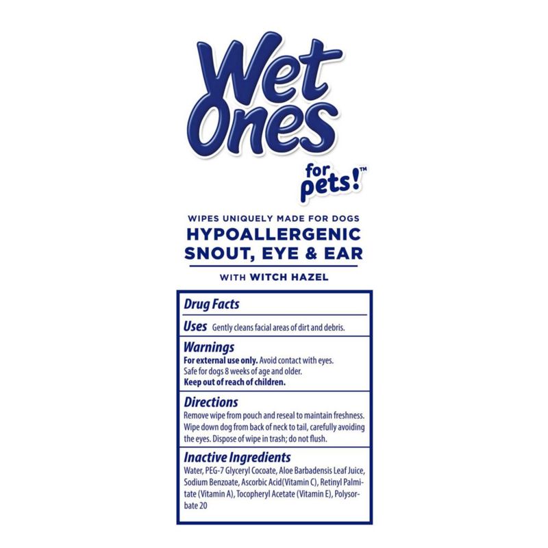 Toallitas Húmedas para Perros Wet Ones 30 Unidades con Aroma a Hamamelis