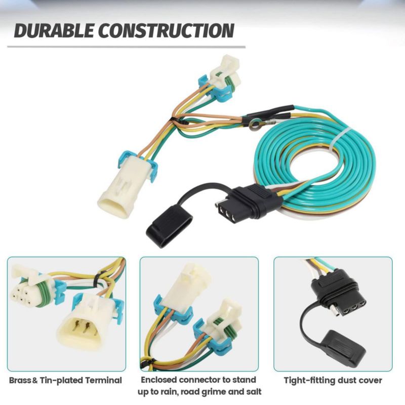 Arnés de cableado plano de 4 vías MECMO para Chevy S-10 / Sonoma