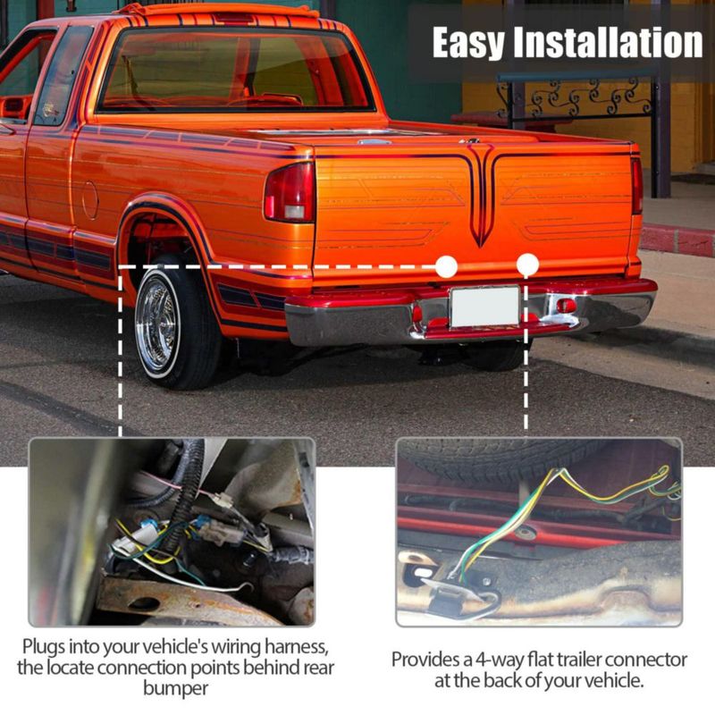Arnés de cableado plano de 4 vías MECMO para Chevy S-10 / Sonoma