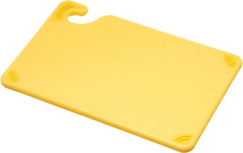 Tabla de cortar San Jamar 15 × 23 × 1 cm amarilla con gancho