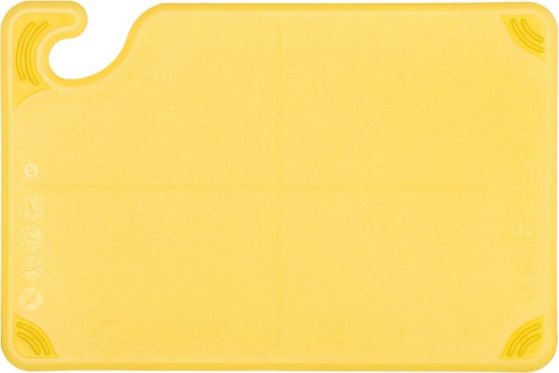 Tabla de cortar San Jamar 15 × 23 × 1 cm amarilla con gancho