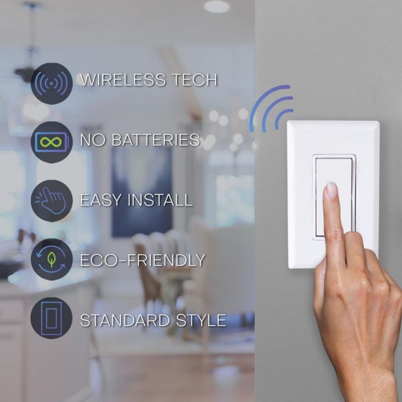 Kit de Interruptor de Luz Inalámbrico RunLessWire 3 Vías sin Batería Blanco