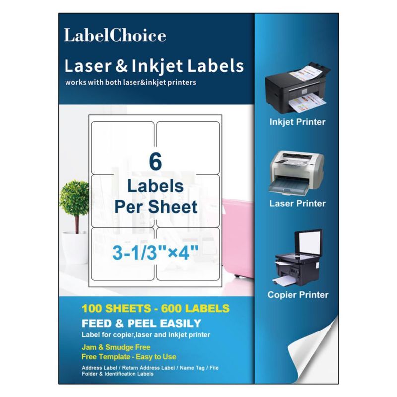 Etiquetas de dirección LabelChoice 85 × 11 cm 100 hojas