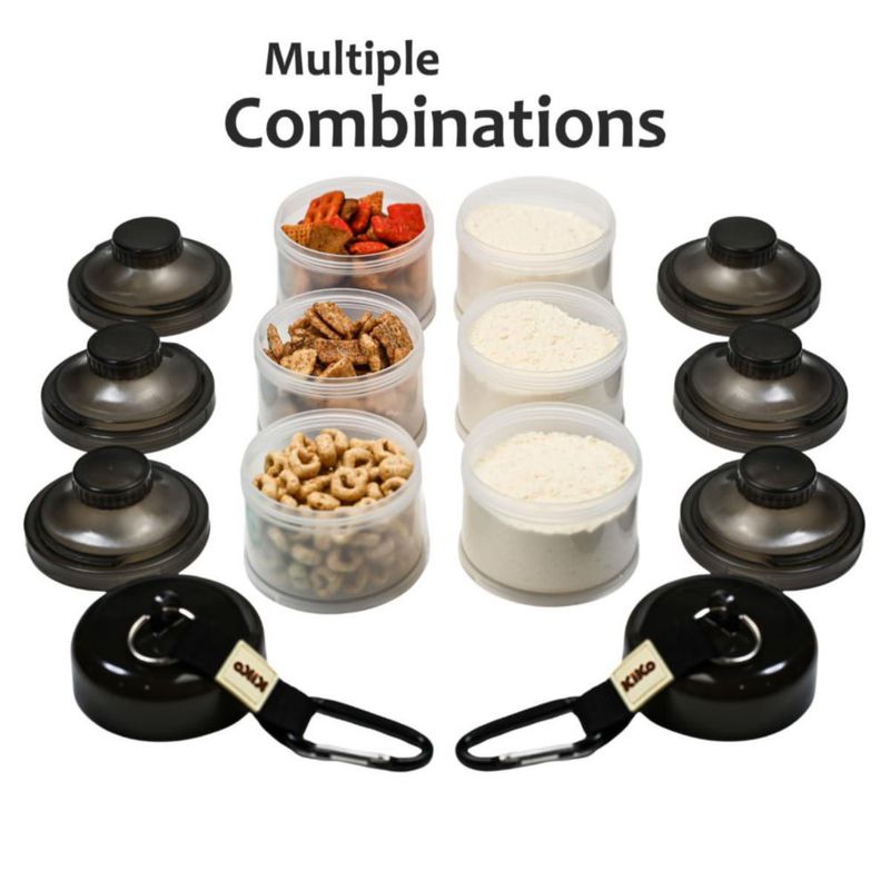 Dispensador de Fórmula KiKo Pack de 2 unidades Negro Apilable 60 g
