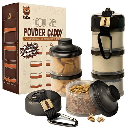 Dispensador de Fórmula KiKo Pack de 2 unidades Negro Apilable 60 g
