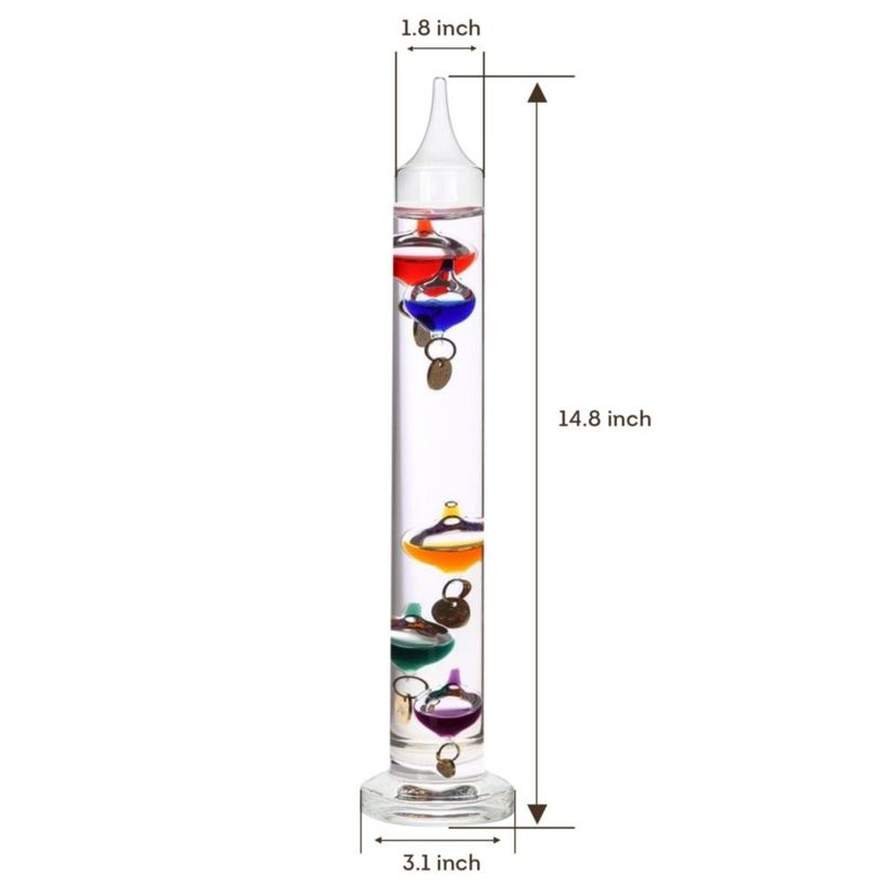 Termómetro Galileo de vidrio Lily's Home de 36 cm 5 bolas