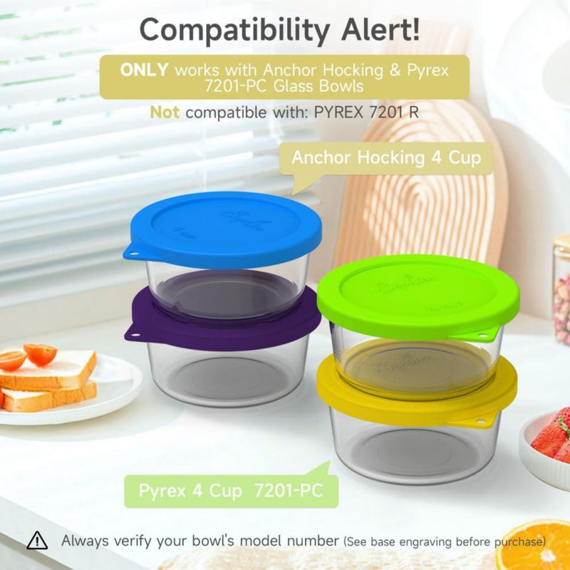 Tapa de Silicona SOPHICO para Recipientes de 4 Tazas – Pack de 6