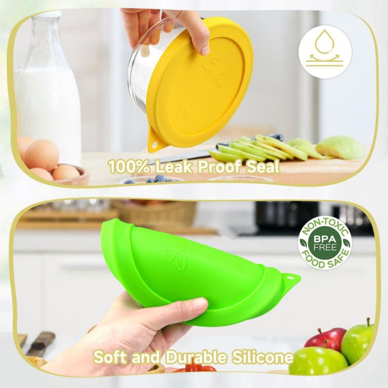 Tapa de Silicona SOPHICO para Recipientes de 4 Tazas – Pack de 6