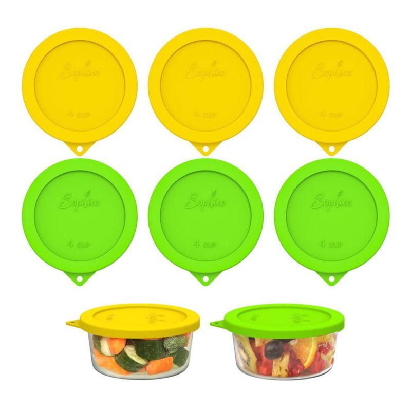 Tapa de Silicona SOPHICO para Recipientes de 4 Tazas – Pack de 6