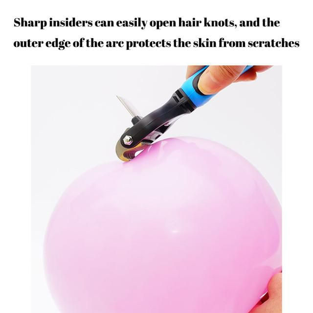 Cepillo desenredador para mascotas azul y negro con cuchilla de metal, peine de pelo para perros y gatos con mango antideslizante azul.HOGAWAY