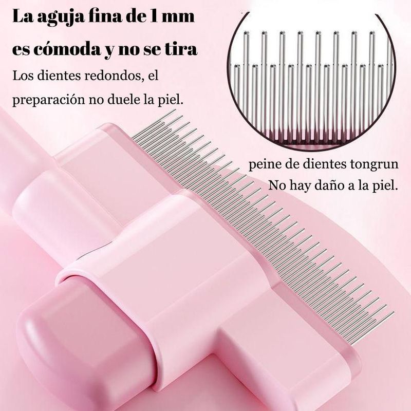 Cepillo deslanador de púas para mascotas azul con botón de auto limpieza, cepillo para perros y gatos con cerdas metálicas azul.HOGAWAY