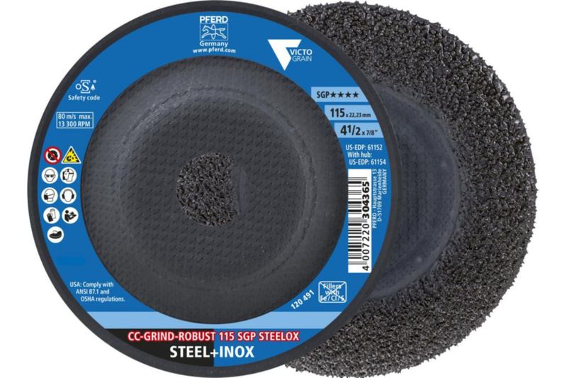 Disco de Desbaste PFERD 115 mm 7/8" 10 uds CC‑Grind‑Robust