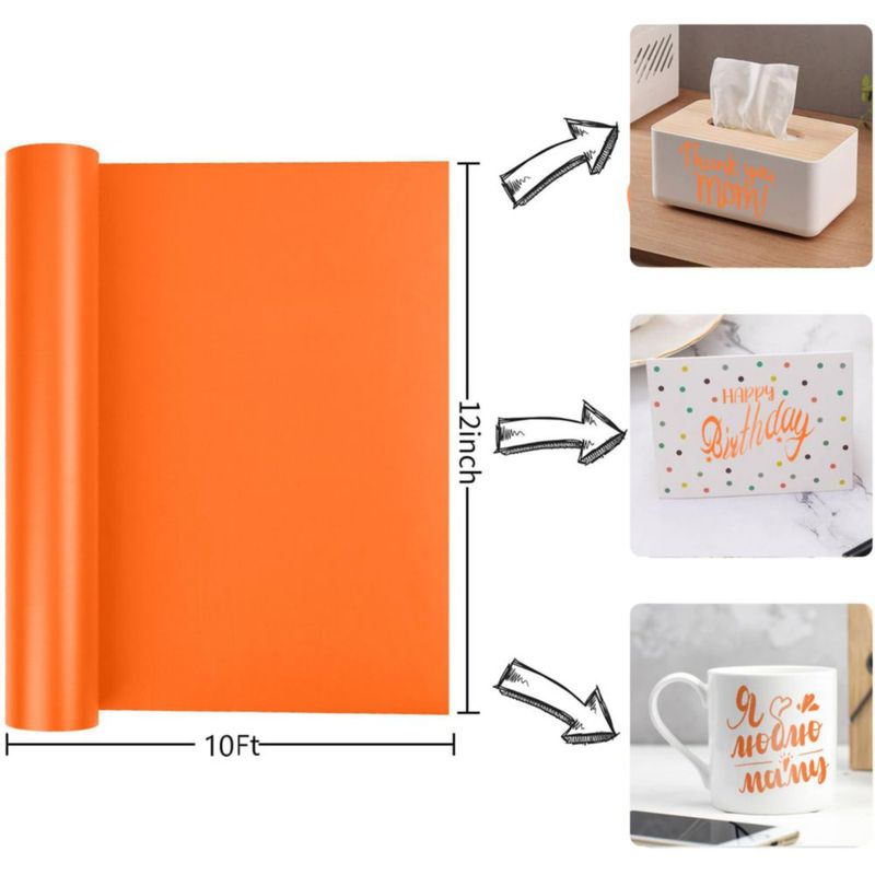 Rollo de vinilo mate naranja 30 cm x 3 m – Prime Vinyl