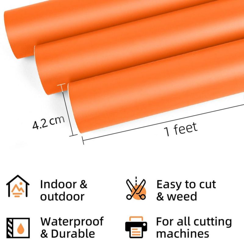 Rollo de vinilo mate naranja 30 cm x 3 m – Prime Vinyl