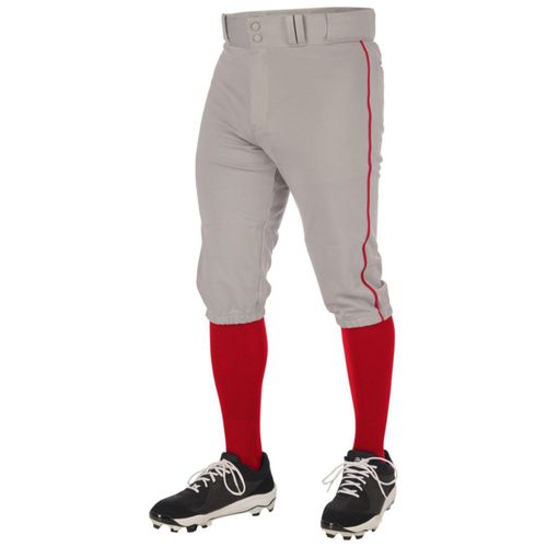 Pantalones de béisbol CHAMPRO Juvenil Grande Gris y Escarlata