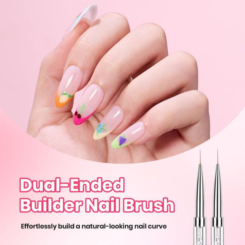 Pincel de uñas Beetles Gel Polish de doble extremo para diseño artístico