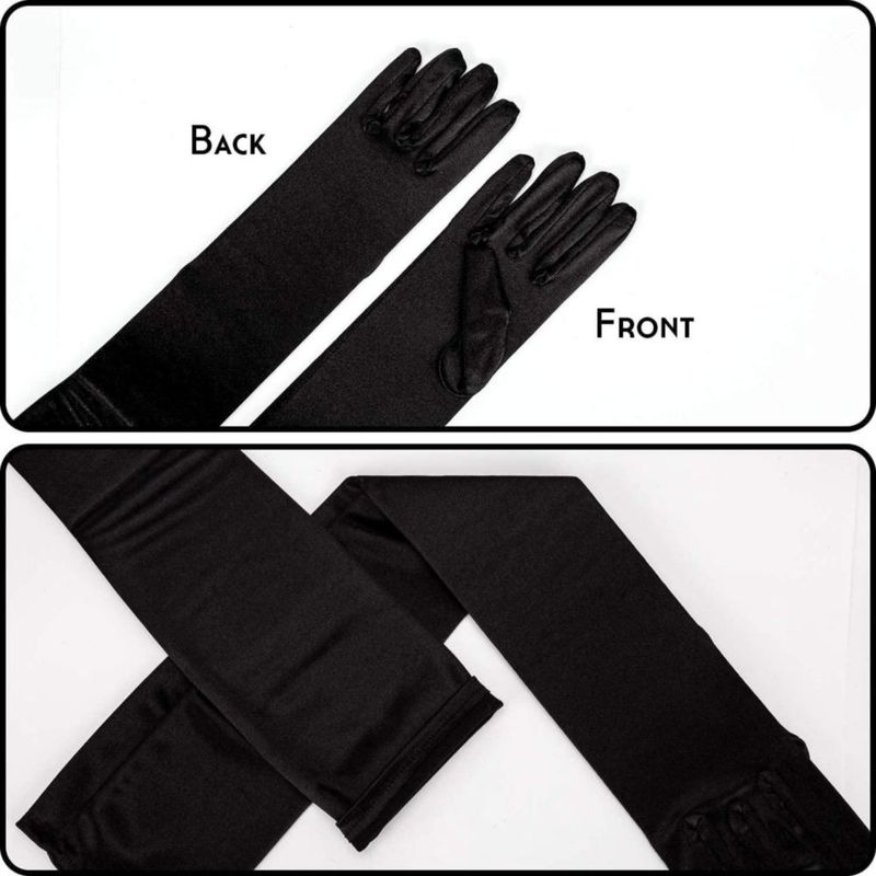 Guantes SAVITA 53 cm Satén Elásticos Ópera estilo años 20