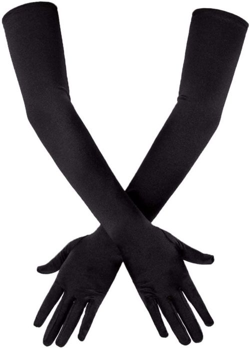 Guantes SAVITA 53 cm Satén Elásticos Ópera estilo años 20