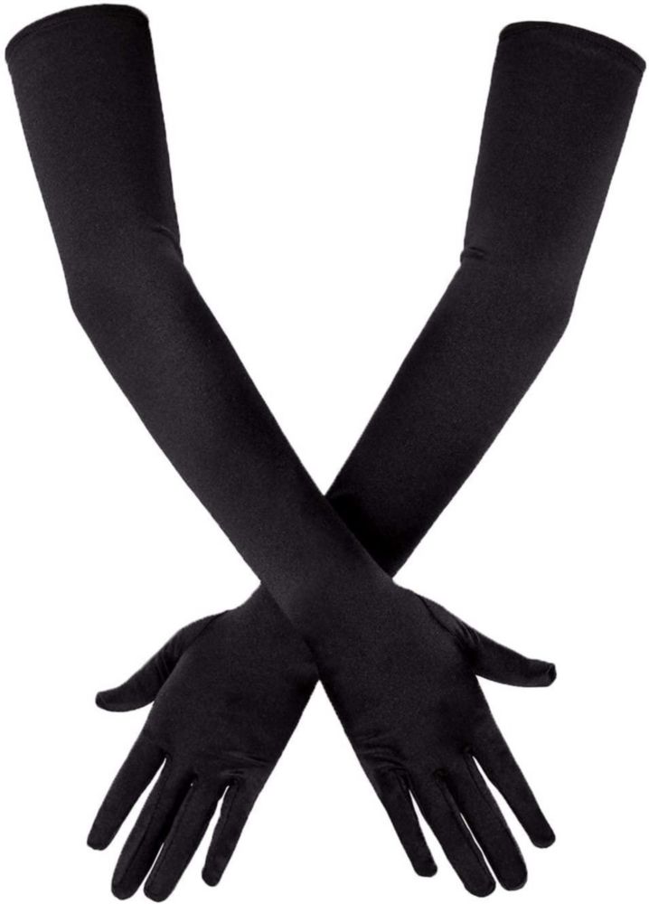 Guantes SAVITA 53 cm Satén Elásticos Ópera estilo años 20