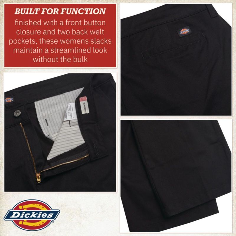 Pantalones de Trabajo Dickies Mujer Talla Plus con Corte Bootcut - Negro