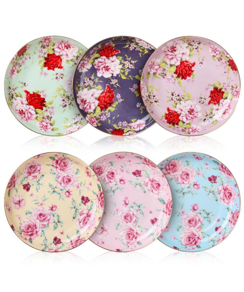 Platos de postre Brew To A Tea 20 cm juego de 6 diseño floral