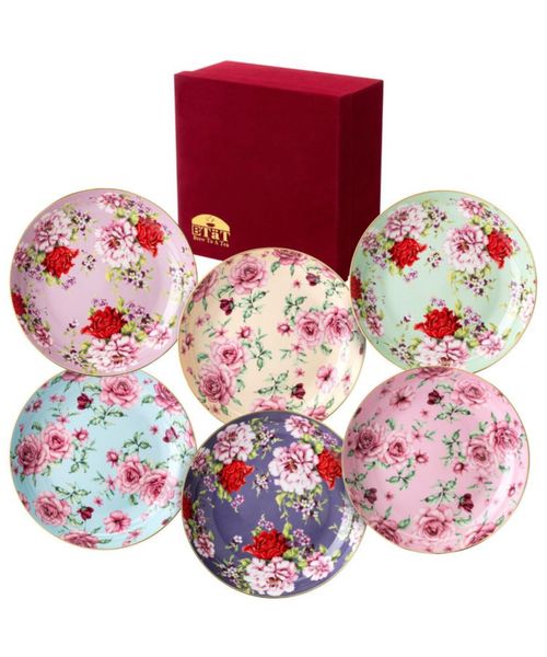 Platos de postre Brew To A Tea 20 cm juego de 6 diseño floral