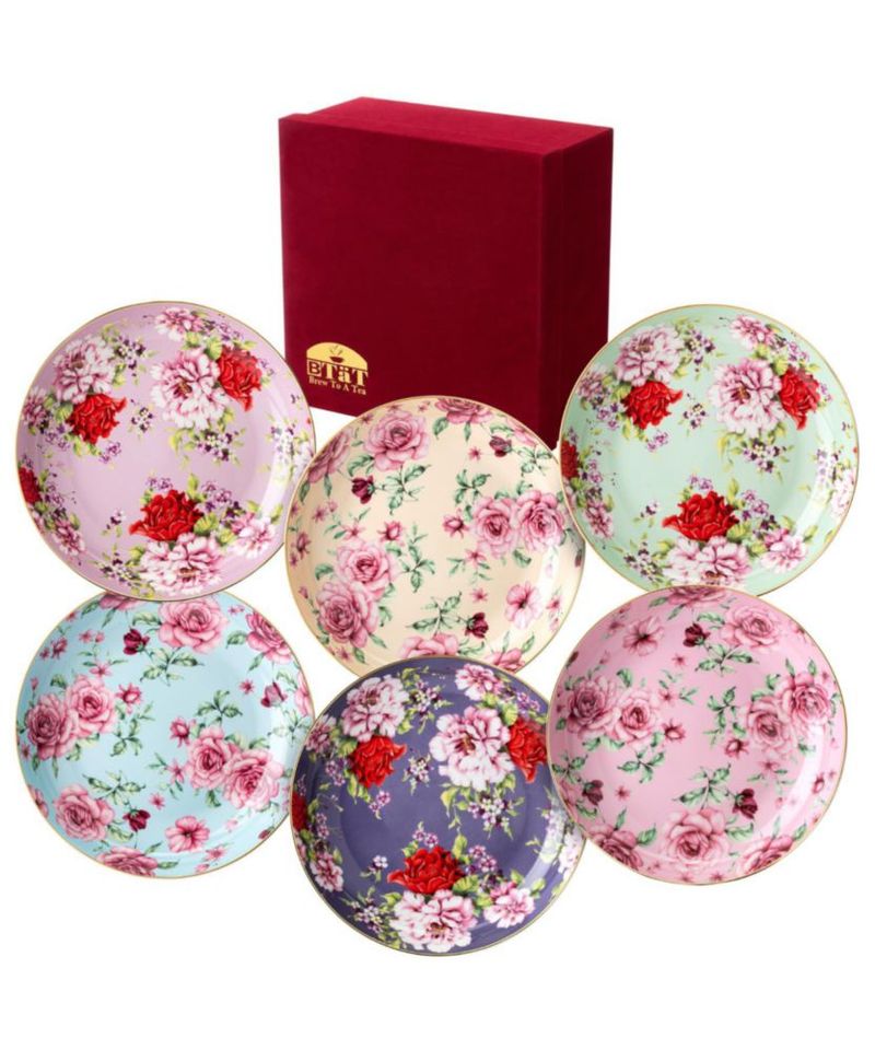 Platos de postre Brew To A Tea 20 cm juego de 6 diseño floral
