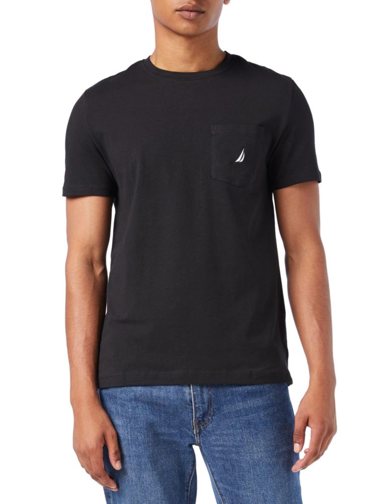 Camiseta Nautica Hombre Talla XXL Negra Cuello Redondo