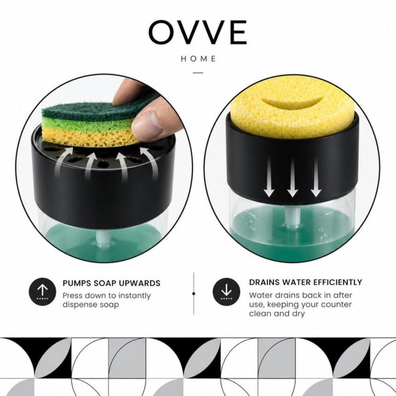 Dispensador de jabón OVVE HOME compatible con Scrub Daddy