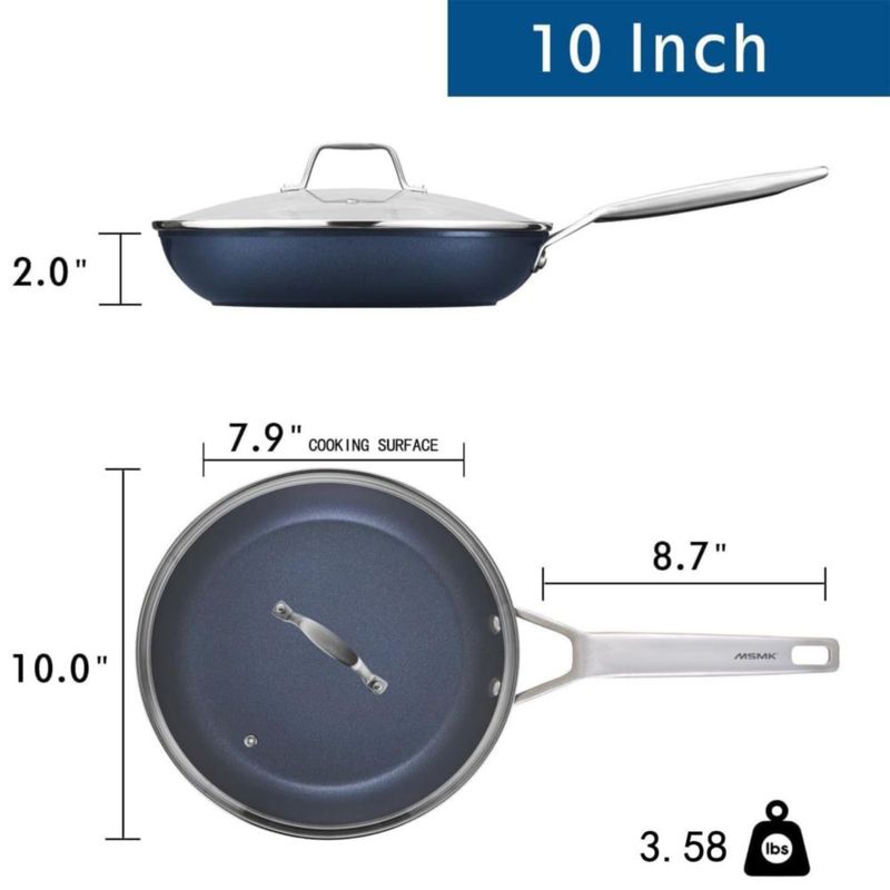 Sartén MsMk azul de 25 cm antiadherente con tapa