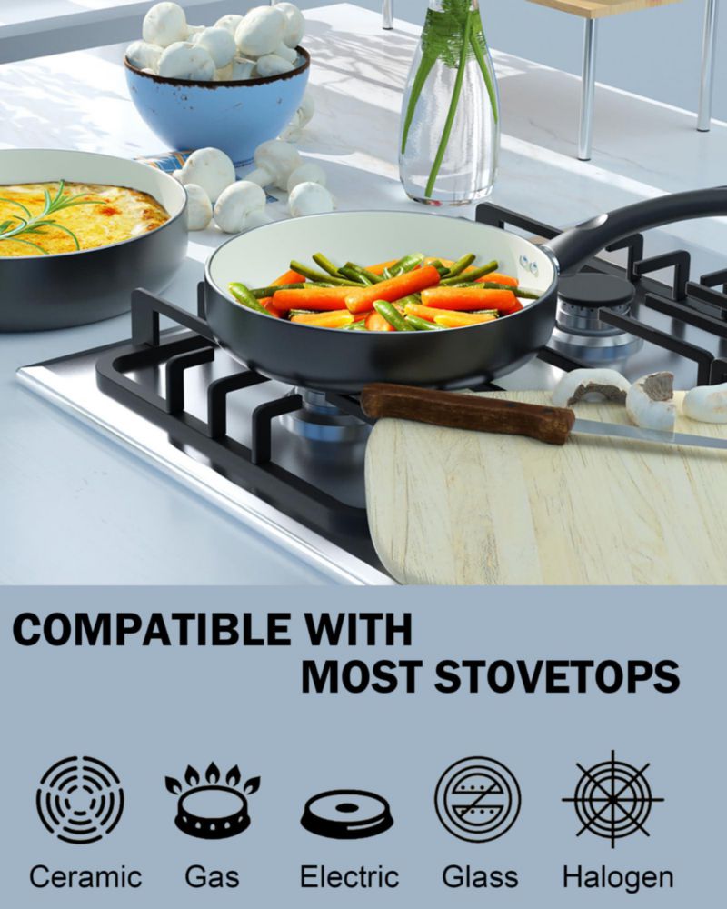 Juego de utensilios de cocina Cook N Home de 10 piezas antiadherente negro